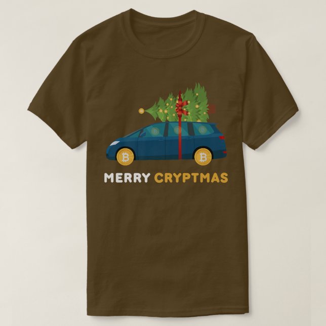 Merry Cryptmas Funny Bitcoin Crypto BTC Festive Ch T-Shirt (Design Front)