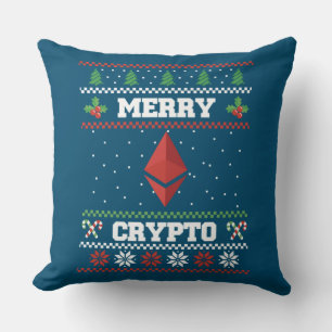 Merry Crypto Ethereum Ugly Christmas Sweater Cushion