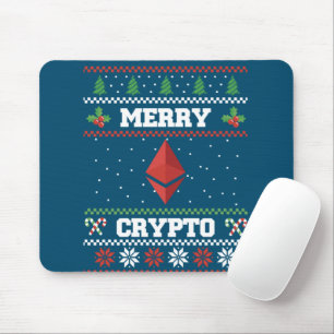 Merry Crypto Ethereum Ugly Christmas Sweater Mouse Pad