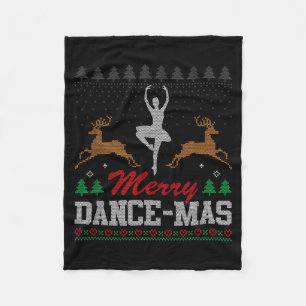 Merry Dance-mas Ballet Dancer Ugly Christmas Balle Fleece Blanket
