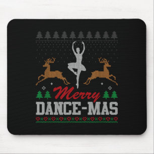 Merry Dance-mas Ballet Dancer Ugly Christmas Balle Mouse Pad