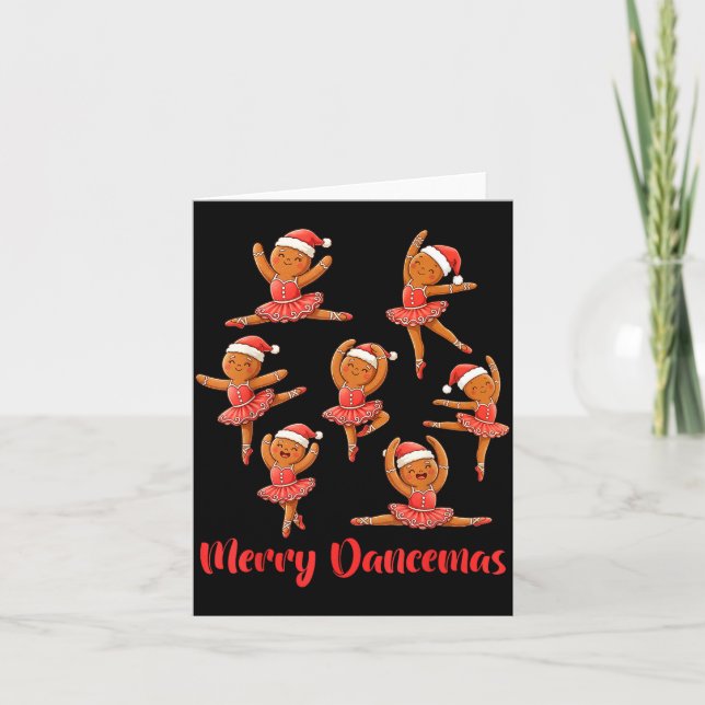Merry Dancemas Ballet Dancer Gingerbread Teacher C Card (Front)
