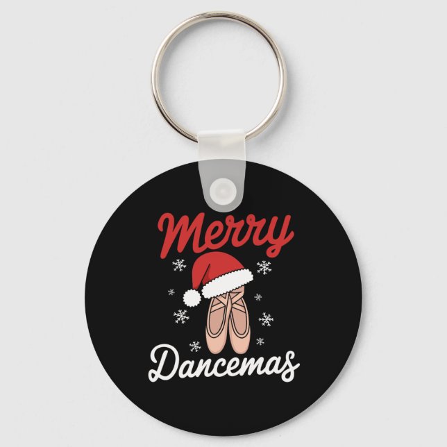 Merry Dancemas Ballet Dancer Teacher Christmas Dan Key Ring (Front)