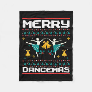 Merry Dancemas Ballet Dancers Ugly Christmas Xmas  Fleece Blanket