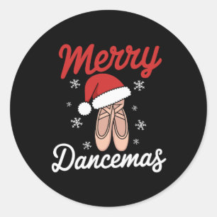 Merry Dancemas Byllet Dancer Teacher Christmas Dan Classic Round Sticker