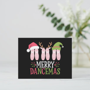 Merry Dancemas Christmas Ballet Shoes Dancing Holiday Postcard