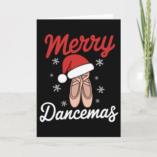 Merry Dancemas Llet Dancer Teacher Christmas Dance Card (Front)