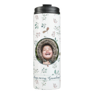 Merry Days Christmas Circle Photo Thermal Tumbler