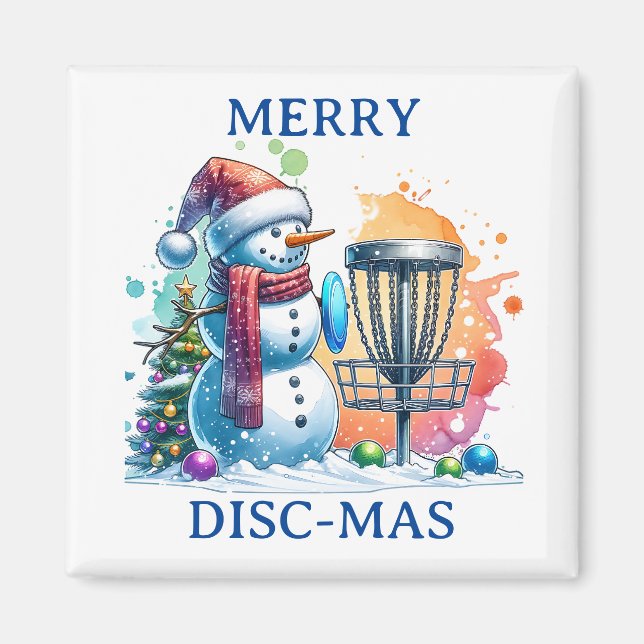 Merry Disc-mas | Disc Golf Christmas Magnet (Front)