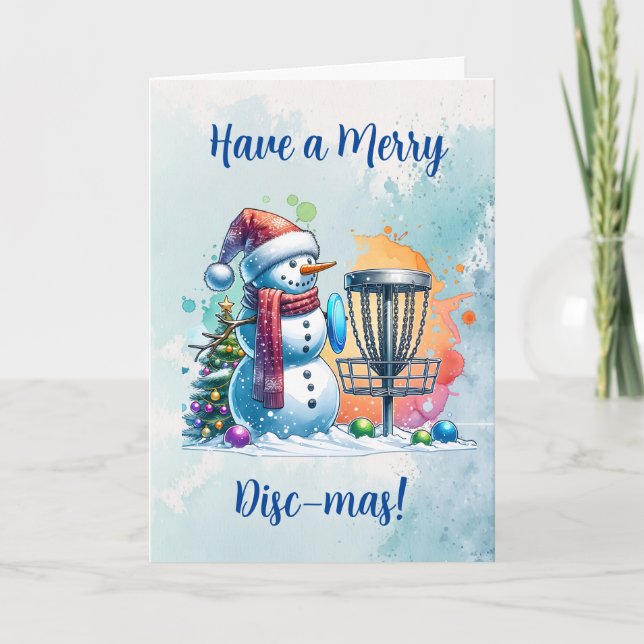 Merry Disc-mas | Disc Golf Personalised Christmas Card (Front)