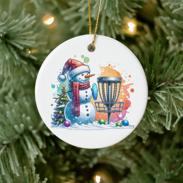 Merry Disc-mas | Disc Golf Personalised Christmas Ceramic Tree Decoration (Tree)