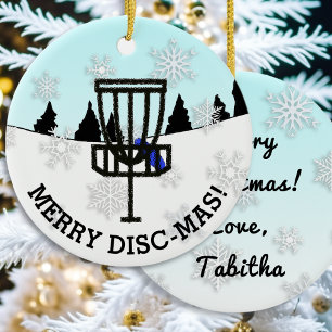 Merry Disc-Mas Funny Disc Golf Christmas Ceramic O Ceramic Tree Decoration
