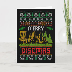 Merry Discmas Disc Golf Player Ugly Christmas Swea Card