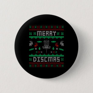 Merry Discmas Disc Golf Ugly Christmas Merry Chris 6 Cm Round Badge