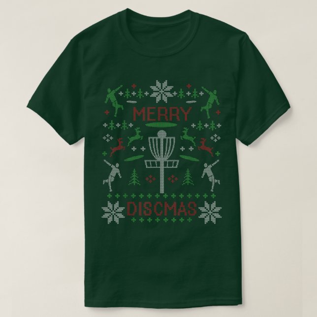 Merry Discmas Disc Golf Ugly Christmas Sweater Par (Design Front)