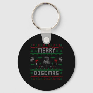 Merry Discmas Disc Golf Ugly Dad Uncle Key Ring