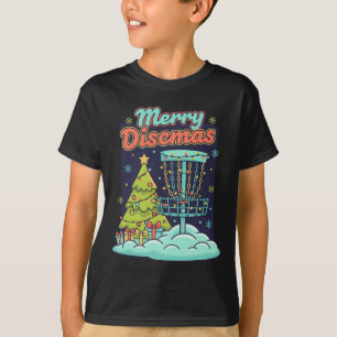 Merry Discsmas Funny Disc Golf Flying Disc Basket T-Shirt