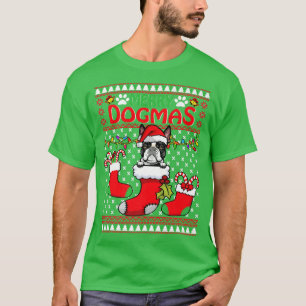 Merry Dogmas Boston Terrier Dog Funny Ugly Christm T-Shirt