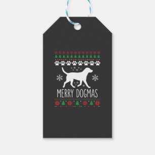 Merry Dogmas Christmas Dog Vector Gift Tags