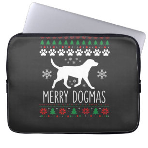 Merry Dogmas Christmas Dog Vector Laptop Sleeve