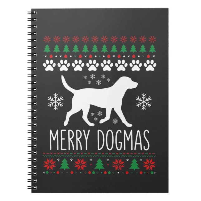 Merry Dogmas Christmas Dog Vector Notebook (Front)