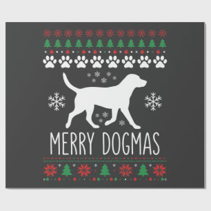 Merry Dogmas Christmas Dog Vector Wrapping Paper