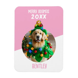 Merry Dogmas Custom Dog Photo Christmas Keepsake Magnet
