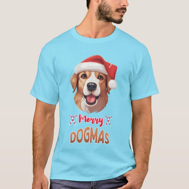 Merry Dogmas Cute Baby Pet Lover Santa Dog T-Shirt (Front)