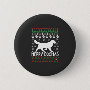 Merry Dogmas Dog Snowflake Ugly Christmas Sweater 6 Cm Round Badge