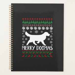 Merry Dogmas Dog Snowflake Ugly Christmas Sweater Planner