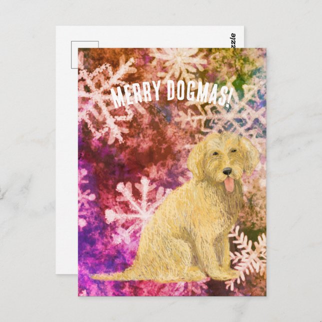 Merry Dogmas Golden Doodle  Postcard (Front/Back)