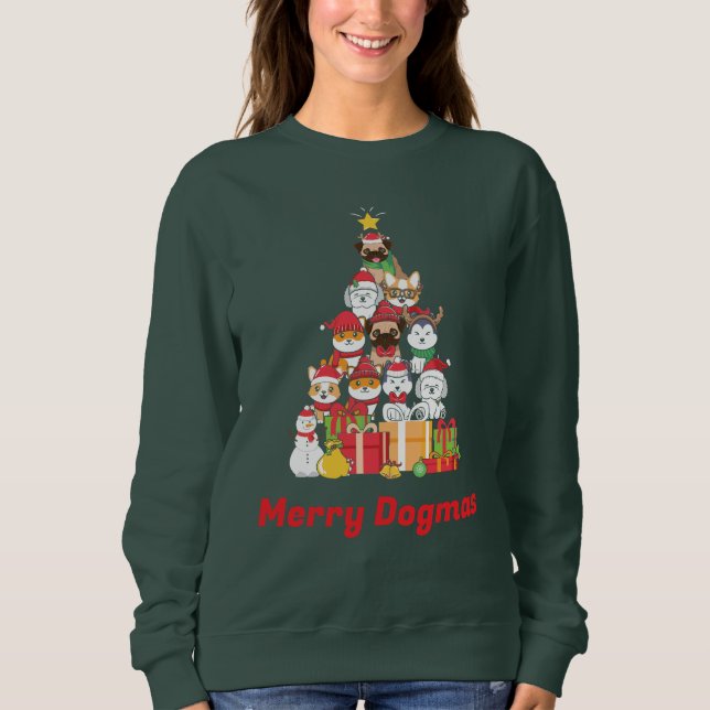 Merry Dogmas Tree Sweatshirt (Front)