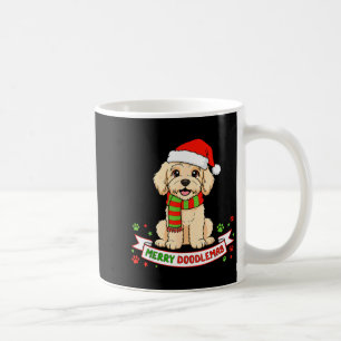 Merry Doodlemas Goldendoodle Christmas Doodle Dog  Coffee Mug