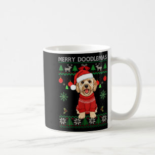 Merry Doodlemas Goldendoodle Wearing Ugly Christma Coffee Mug