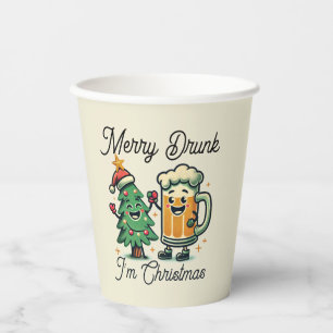 Merry Drunk Funny Christmas Paper Cups
