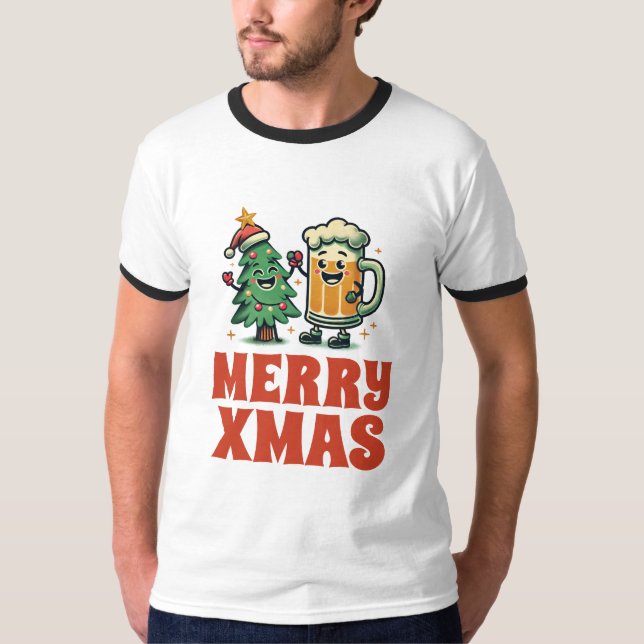 Merry Drunk Funny Christmas  T-Shirt (Front)