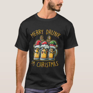 Merry Drunk I m Christmas Funny Holiday Beer Drink T-Shirt