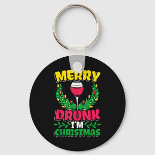 Merry Drunk I'm Christmas Drunk Mulled Wine Key Ring