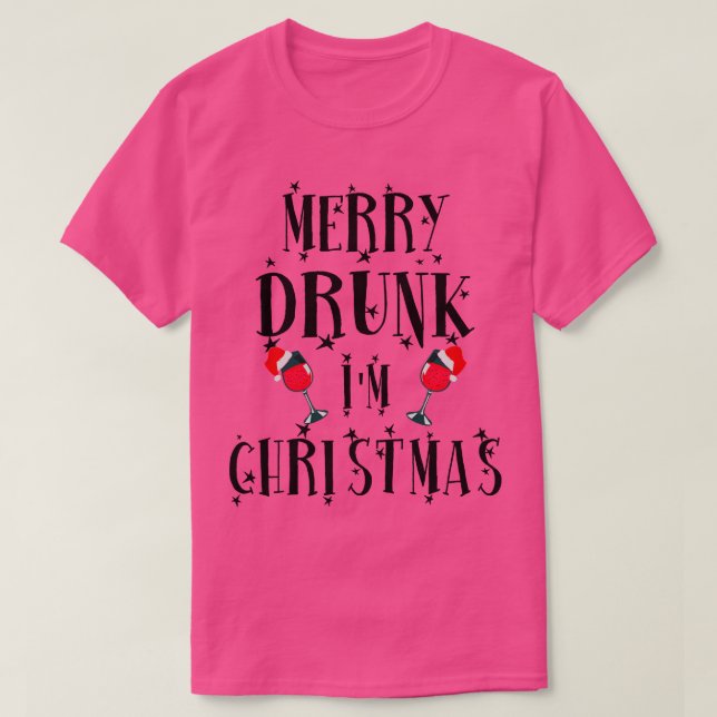Merry Drunk Im Christmas Funny Christmas Mask T-Shirt (Design Front)
