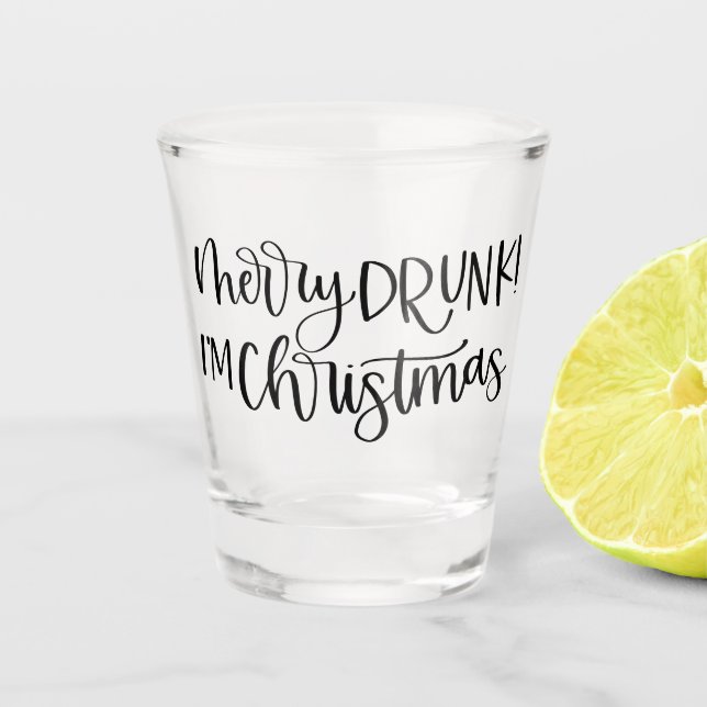 Merry Drunk Im Christmas | Funny Drinking Humour Shot Glass (Front)