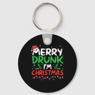 Merry Drunk I'm Christmas Funny Santa Joke Xmas Dr Key Ring