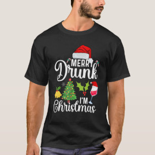 Merry Drunk I'm Christmas Santa Joke Xmas Beer 3 T-Shirt