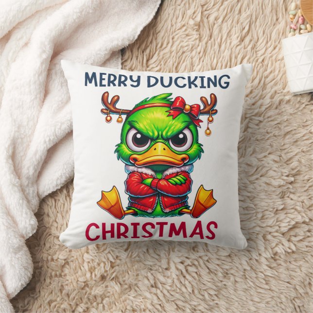 MERRY DUCKING CHRISTMAS CUSHION (Blanket)
