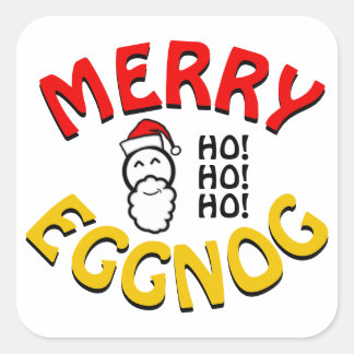 Merry Eggnog Holidays – Christmas Wordplay Joke Square Sticker