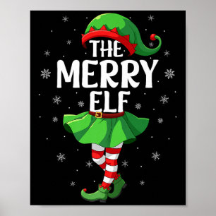 Merry Elf Christmas Girls Women Elf Squad Xmas Fam Poster