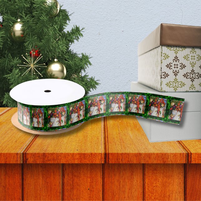 Merry Elves Wrapping Presen 1.5" Wide Satin Ribbon (Merry Elves Wrapping Presen 1.5" Wide Satin Ribbon)