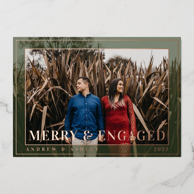 Merry & Engaged Minimal Frame Photo Engagement (Front)