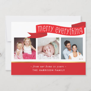 MERRY EVERYTHING BANNER 3 photo instagram squares Holiday Card