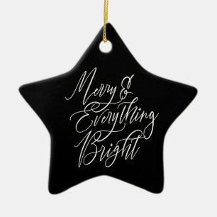 Merry & Everything Bright Black Ceramic Tree Decoration