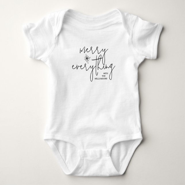 Merry Everything Christmas Baby Bodysuit (Front)